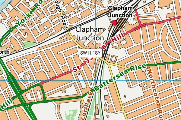 SW11 1SY map - OS VectorMap District (Ordnance Survey) SW11 1SY map - OS VectorMap District (Ordnance Survey)
