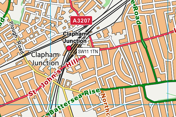 SW11 1TN map - OS VectorMap District (Ordnance Survey) SW11 1TN map - OS VectorMap District (Ordnance Survey)