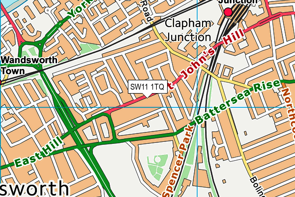 SW11 1TQ map - OS VectorMap District (Ordnance Survey) SW11 1TQ map - OS VectorMap District (Ordnance Survey)