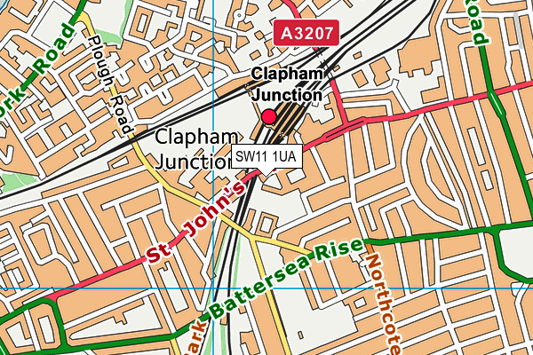 SW11 1UA map - OS VectorMap District (Ordnance Survey) SW11 1UA map - OS VectorMap District (Ordnance Survey)