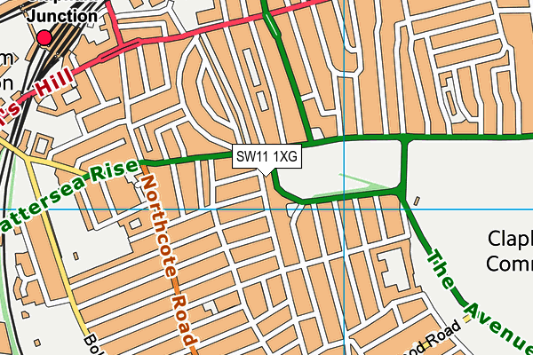 SW11 1XG map - OS VectorMap District (Ordnance Survey) SW11 1XG map - OS VectorMap District (Ordnance Survey)