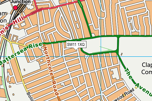 SW11 1XQ map - OS VectorMap District (Ordnance Survey) SW11 1XQ map - OS VectorMap District (Ordnance Survey)