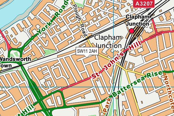 SW11 2AH map - OS VectorMap District (Ordnance Survey) SW11 2AH map - OS VectorMap District (Ordnance Survey)