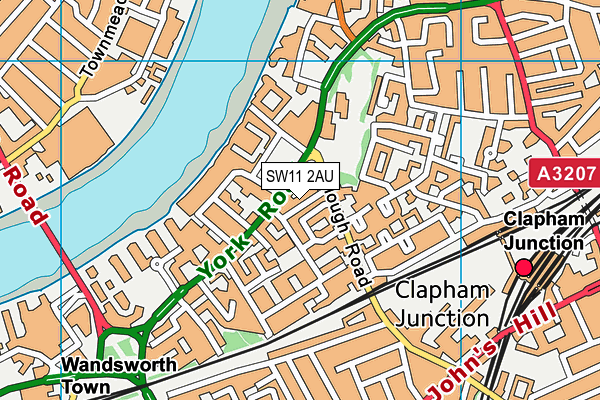 SW11 2AU map - OS VectorMap District (Ordnance Survey)