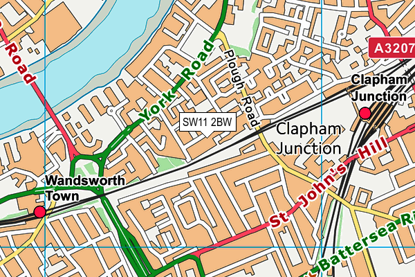 SW11 2BW map - OS VectorMap District (Ordnance Survey) SW11 2BW map - OS VectorMap District (Ordnance Survey)