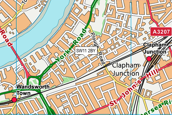 SW11 2BY map - OS VectorMap District (Ordnance Survey) SW11 2BY map - OS VectorMap District (Ordnance Survey)