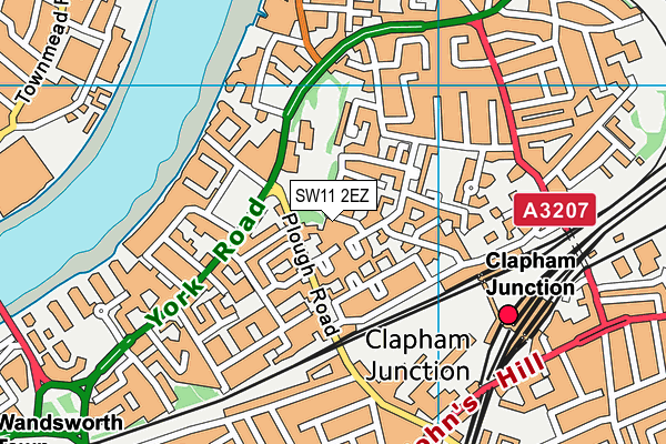 SW11 2EZ map - OS VectorMap District (Ordnance Survey)
