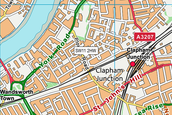 SW11 2HW map - OS VectorMap District (Ordnance Survey)