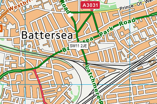SW11 2JE map - OS VectorMap District (Ordnance Survey) SW11 2JE map - OS VectorMap District (Ordnance Survey)