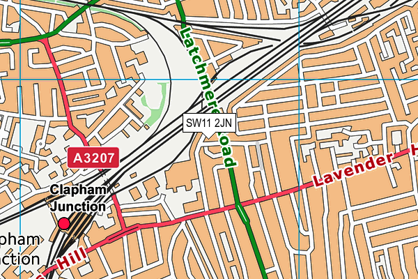 SW11 2JN map - OS VectorMap District (Ordnance Survey) SW11 2JN map - OS VectorMap District (Ordnance Survey)