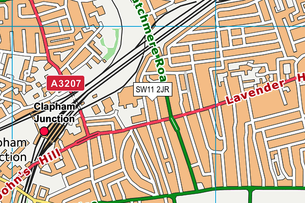 SW11 2JR map - OS VectorMap District (Ordnance Survey) SW11 2JR map - OS VectorMap District (Ordnance Survey)
