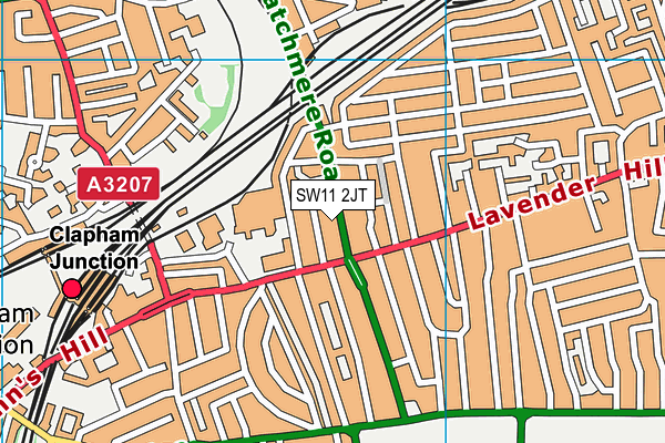 SW11 2JT map - OS VectorMap District (Ordnance Survey) SW11 2JT map - OS VectorMap District (Ordnance Survey)