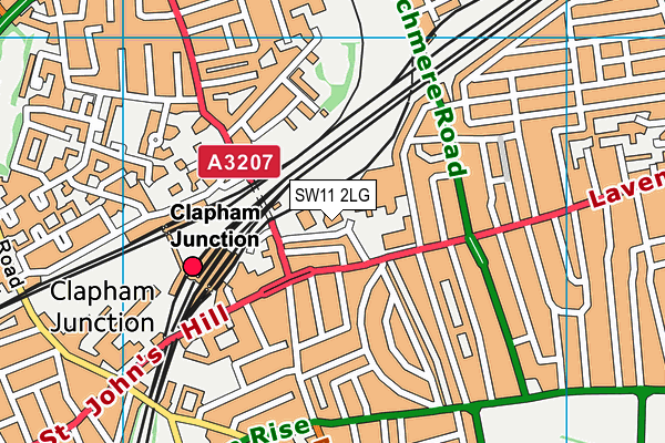 SW11 2LG map - OS VectorMap District (Ordnance Survey) SW11 2LG map - OS VectorMap District (Ordnance Survey)
