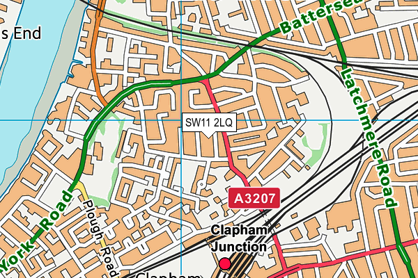 SW11 2LQ map - OS VectorMap District (Ordnance Survey) SW11 2LQ map - OS VectorMap District (Ordnance Survey)