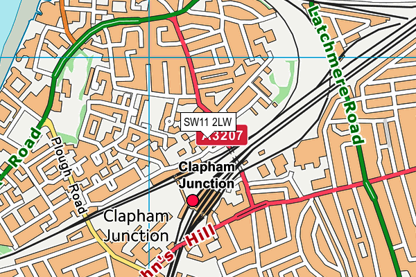 SW11 2LW map - OS VectorMap District (Ordnance Survey) SW11 2LW map - OS VectorMap District (Ordnance Survey)