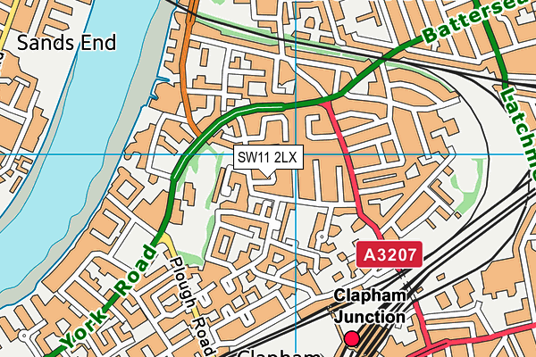 SW11 2LX map - OS VectorMap District (Ordnance Survey) SW11 2LX map - OS VectorMap District (Ordnance Survey)