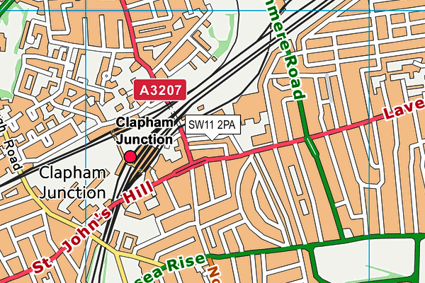 SW11 2PA map - OS VectorMap District (Ordnance Survey) SW11 2PA map - OS VectorMap District (Ordnance Survey)