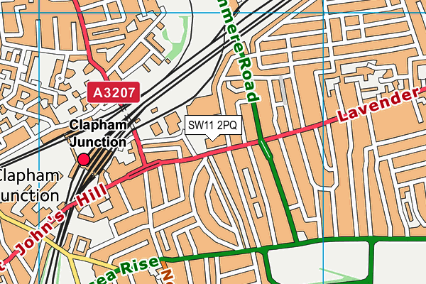 SW11 2PQ map - OS VectorMap District (Ordnance Survey) SW11 2PQ map - OS VectorMap District (Ordnance Survey)