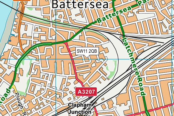 SW11 2QB map - OS VectorMap District (Ordnance Survey) SW11 2QB map - OS VectorMap District (Ordnance Survey)