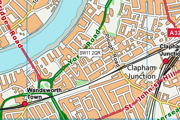 SW11 2QR map - OS VectorMap District (Ordnance Survey)