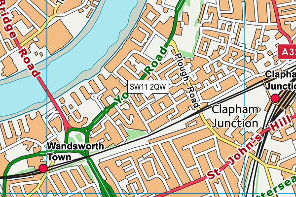 SW11 2QW map - OS VectorMap District (Ordnance Survey) SW11 2QW map - OS VectorMap District (Ordnance Survey)