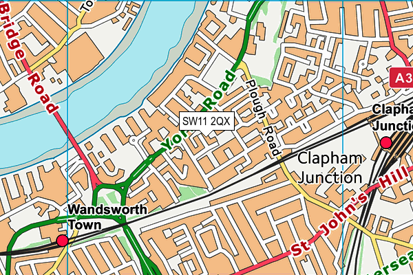 SW11 2QX map - OS VectorMap District (Ordnance Survey) SW11 2QX map - OS VectorMap District (Ordnance Survey)