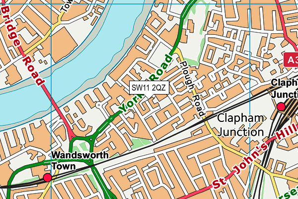 SW11 2QZ map - OS VectorMap District (Ordnance Survey) SW11 2QZ map - OS VectorMap District (Ordnance Survey)