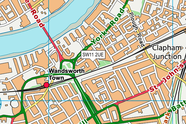 SW11 2UE map - OS VectorMap District (Ordnance Survey) SW11 2UE map - OS VectorMap District (Ordnance Survey)