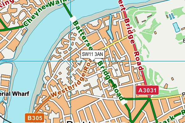 SW11 3AN map - OS VectorMap District (Ordnance Survey) SW11 3AN map - OS VectorMap District (Ordnance Survey)