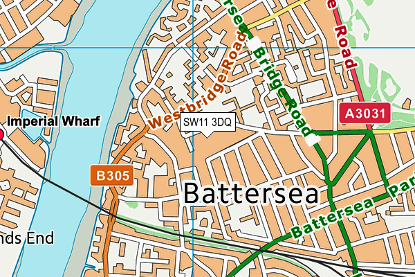 SW11 3DQ map - OS VectorMap District (Ordnance Survey) SW11 3DQ map - OS VectorMap District (Ordnance Survey)