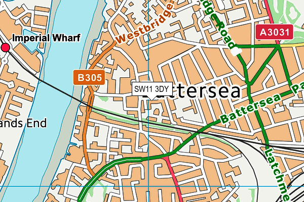 SW11 3DY map - OS VectorMap District (Ordnance Survey) SW11 3DY map - OS VectorMap District (Ordnance Survey)
