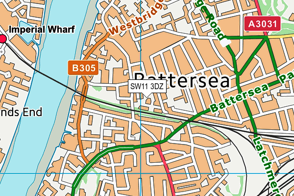 SW11 3DZ map - OS VectorMap District (Ordnance Survey) SW11 3DZ map - OS VectorMap District (Ordnance Survey)