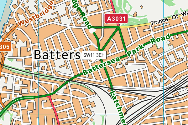 SW11 3EH map - OS VectorMap District (Ordnance Survey) SW11 3EH map - OS VectorMap District (Ordnance Survey)