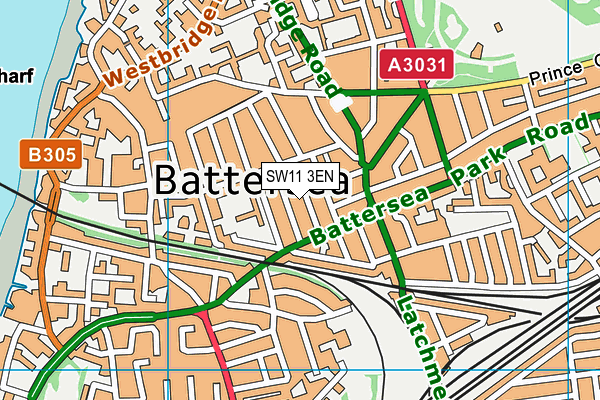 SW11 3EN map - OS VectorMap District (Ordnance Survey) SW11 3EN map - OS VectorMap District (Ordnance Survey)
