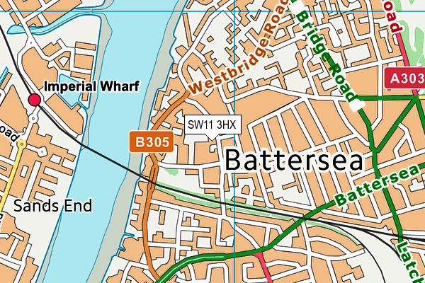 SW11 3HX map - OS VectorMap District (Ordnance Survey) SW11 3HX map - OS VectorMap District (Ordnance Survey)