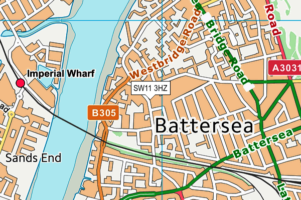 SW11 3HZ map - OS VectorMap District (Ordnance Survey) SW11 3HZ map - OS VectorMap District (Ordnance Survey)