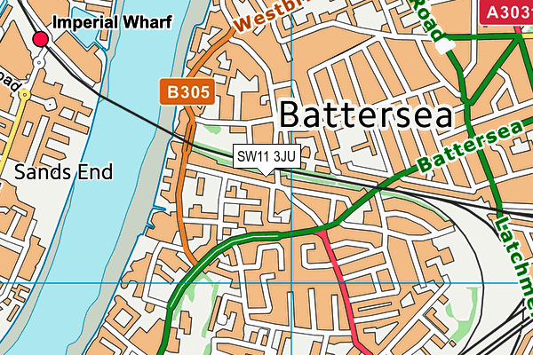SW11 3JU map - OS VectorMap District (Ordnance Survey) SW11 3JU map - OS VectorMap District (Ordnance Survey)