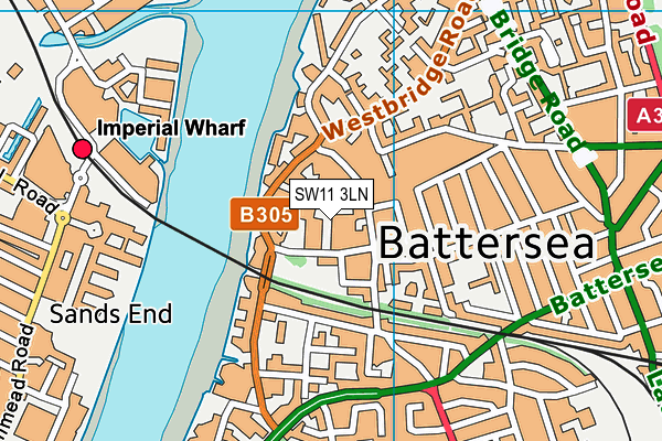 SW11 3LN map - OS VectorMap District (Ordnance Survey) SW11 3LN map - OS VectorMap District (Ordnance Survey)