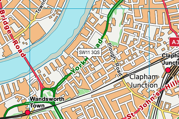 SW11 3QS map - OS VectorMap District (Ordnance Survey) SW11 3QS map - OS VectorMap District (Ordnance Survey)