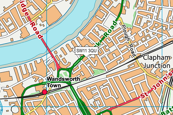 SW11 3QU map - OS VectorMap District (Ordnance Survey) SW11 3QU map - OS VectorMap District (Ordnance Survey)