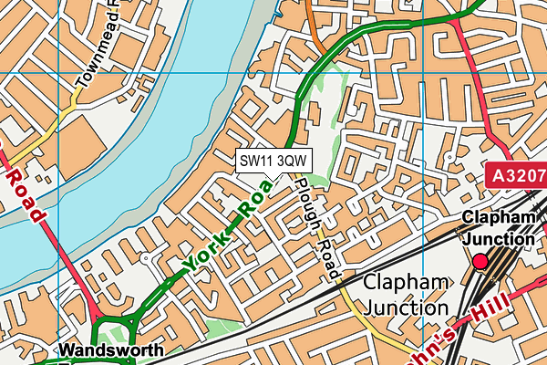 SW11 3QW map - OS VectorMap District (Ordnance Survey) SW11 3QW map - OS VectorMap District (Ordnance Survey)