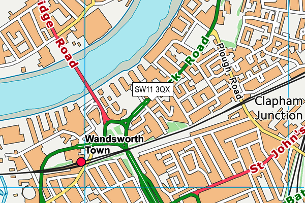 SW11 3QX map - OS VectorMap District (Ordnance Survey) SW11 3QX map - OS VectorMap District (Ordnance Survey)