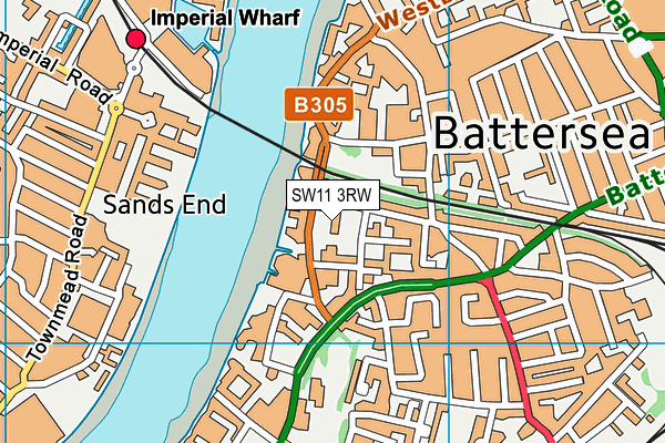 SW11 3RW map - OS VectorMap District (Ordnance Survey) SW11 3RW map - OS VectorMap District (Ordnance Survey)