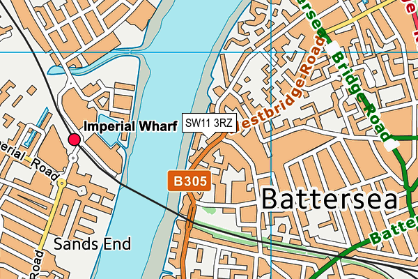SW11 3RZ map - OS VectorMap District (Ordnance Survey) SW11 3RZ map - OS VectorMap District (Ordnance Survey)