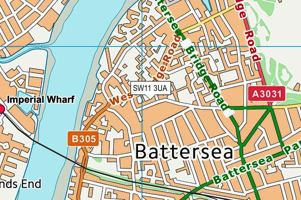 SW11 3UA map - OS VectorMap District (Ordnance Survey) SW11 3UA map - OS VectorMap District (Ordnance Survey)