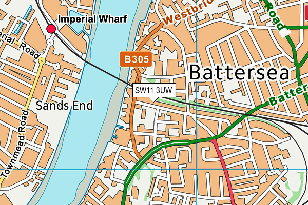SW11 3UW map - OS VectorMap District (Ordnance Survey) SW11 3UW map - OS VectorMap District (Ordnance Survey)