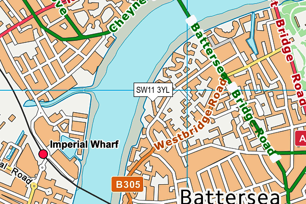 SW11 3YL map - OS VectorMap District (Ordnance Survey) SW11 3YL map - OS VectorMap District (Ordnance Survey)