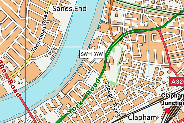 SW11 3YW map - OS VectorMap District (Ordnance Survey)