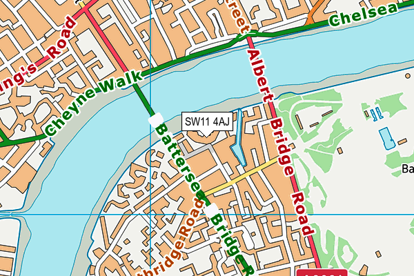 SW11 4AJ map - OS VectorMap District (Ordnance Survey) SW11 4AJ map - OS VectorMap District (Ordnance Survey)
