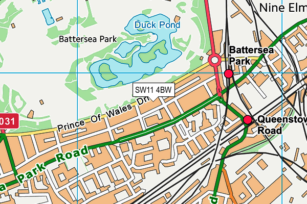 SW11 4BW map - OS VectorMap District (Ordnance Survey) SW11 4BW map - OS VectorMap District (Ordnance Survey)